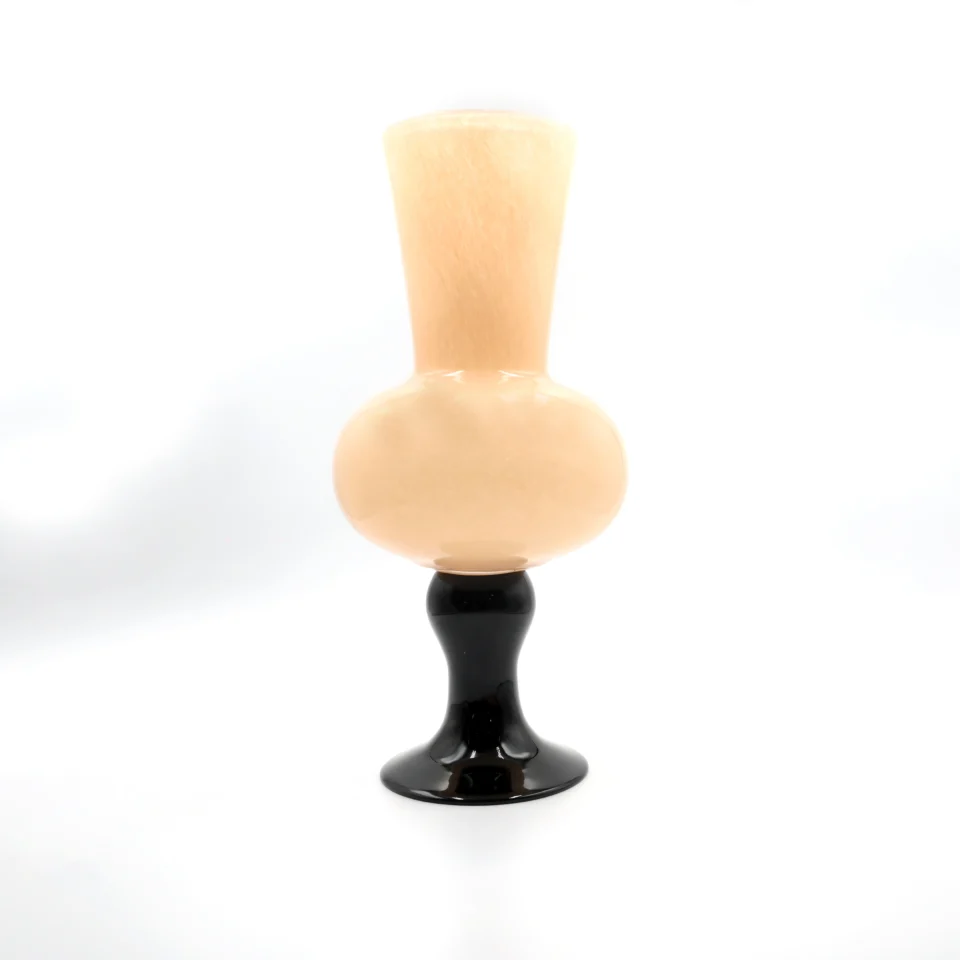 Amber Moonstone Pedestal Glass Vase