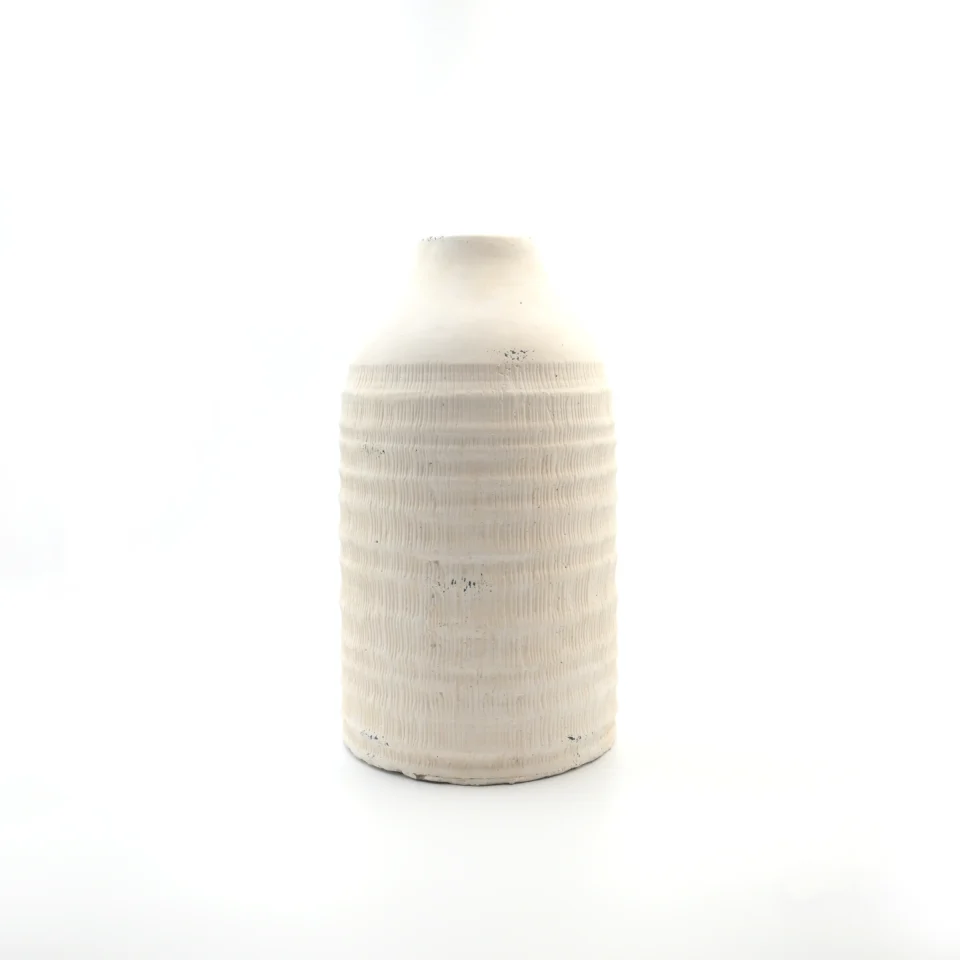 The Cyprian Ribbed Stone Vase