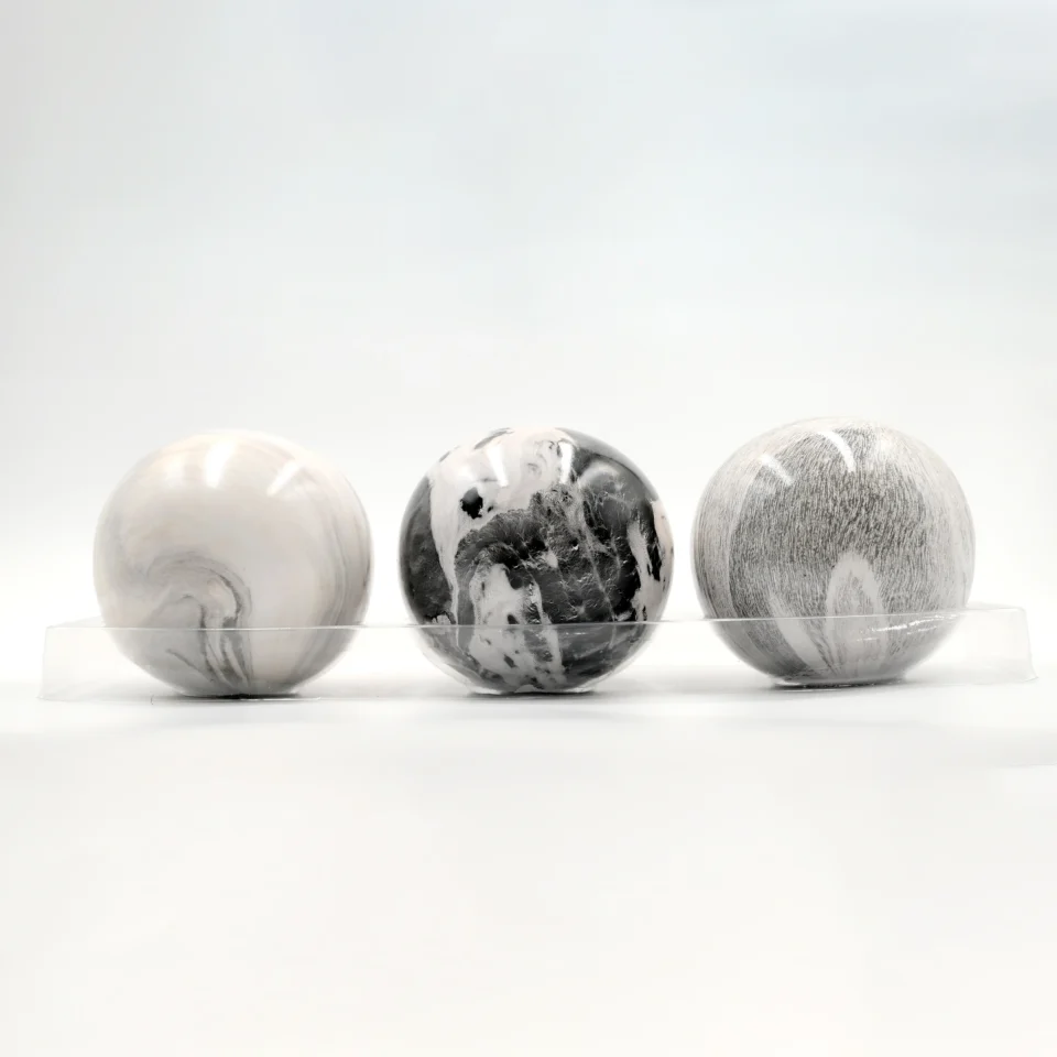 The Monochrome Marbleized Sphere Trio