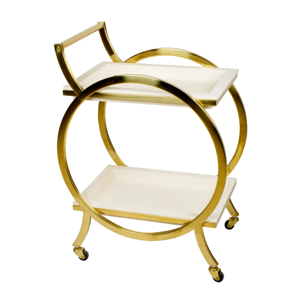 The Gilded Orbit Two-Tier Bar trolley