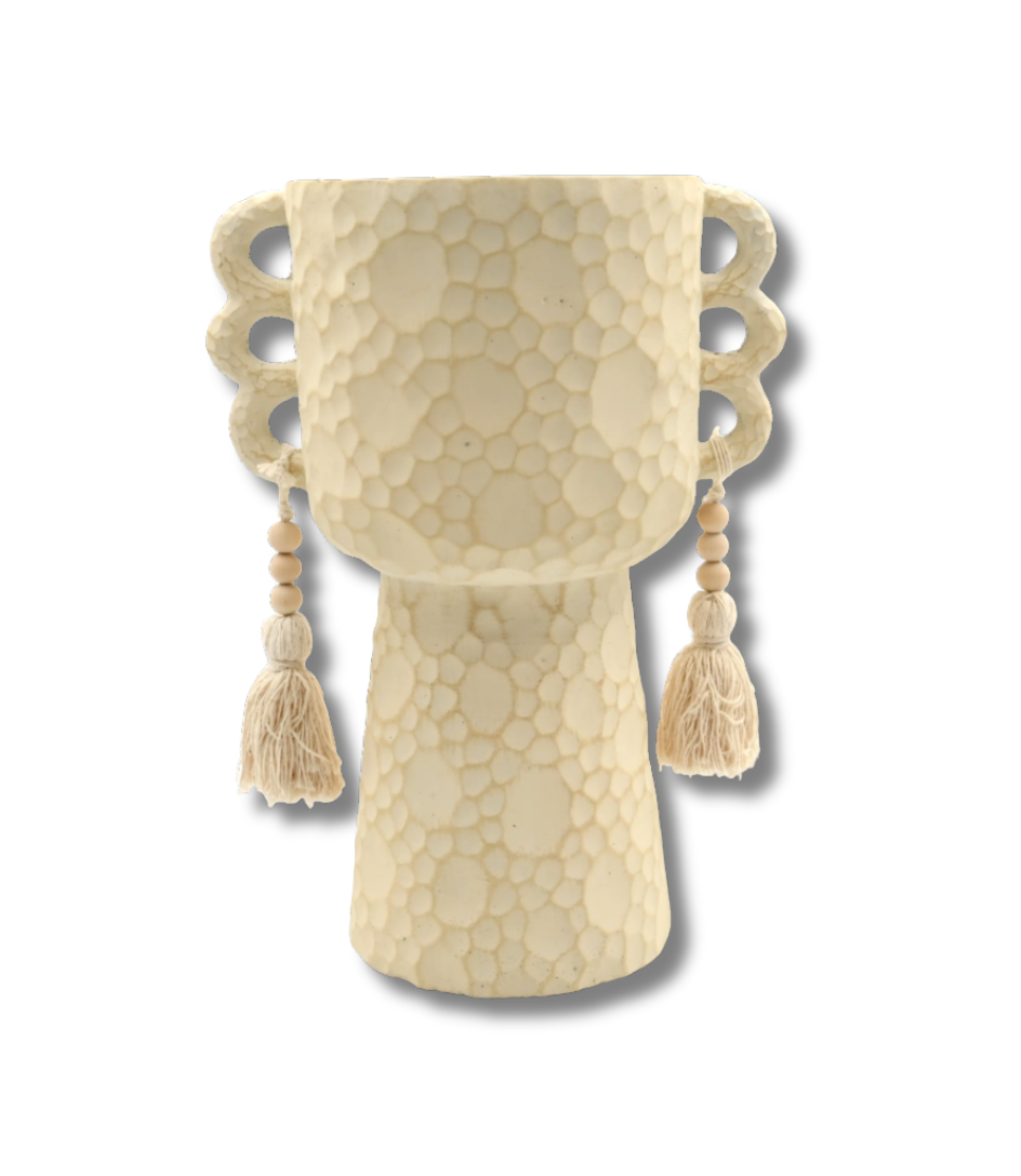The Sahara Textured Tassel Vase