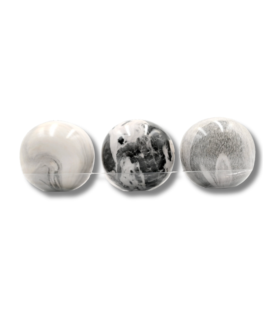 The Monochrome Marbleized Sphere Trio
