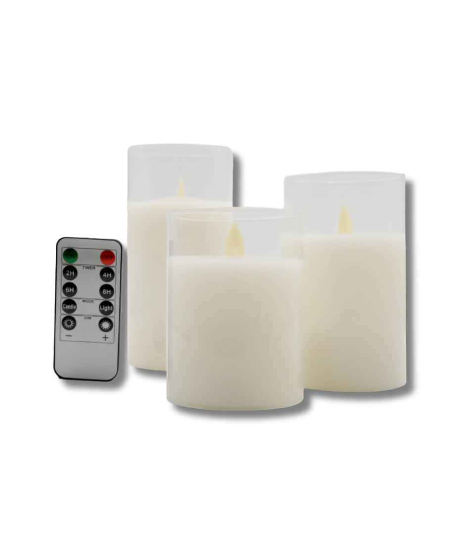 Pure Glow Real Flame-Effect LED Wax Candles