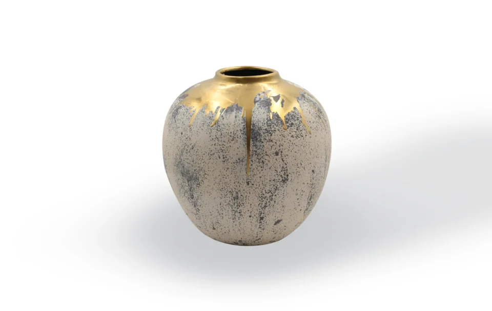 Gilded Nebula Ceramic Vase