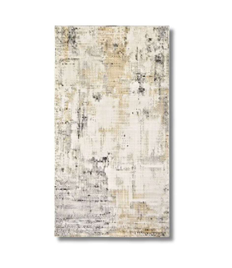 White Feather Abstract Area Rug