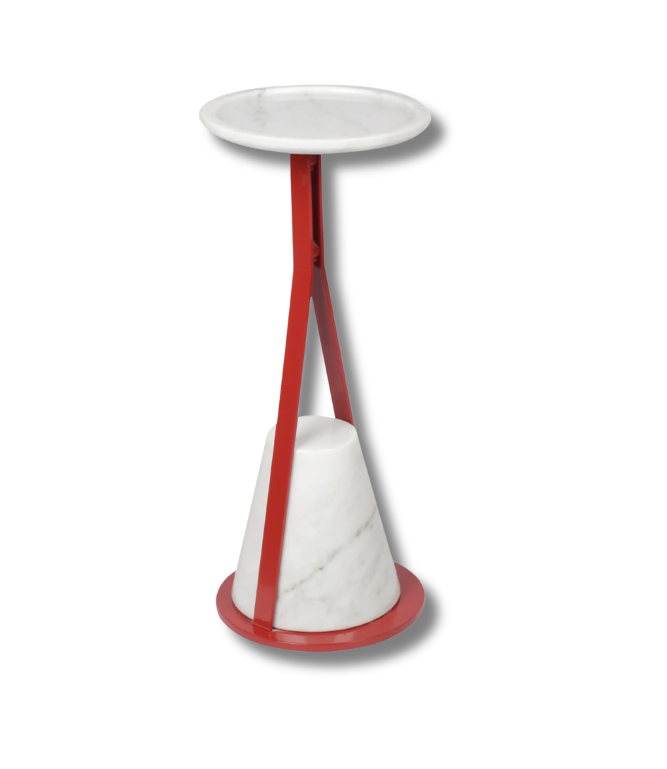 Crimson Marble Martini Side Table