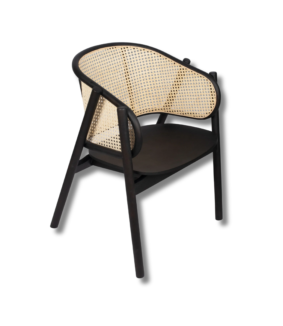 Mid-Century Silhouette Rattan Tub Chair