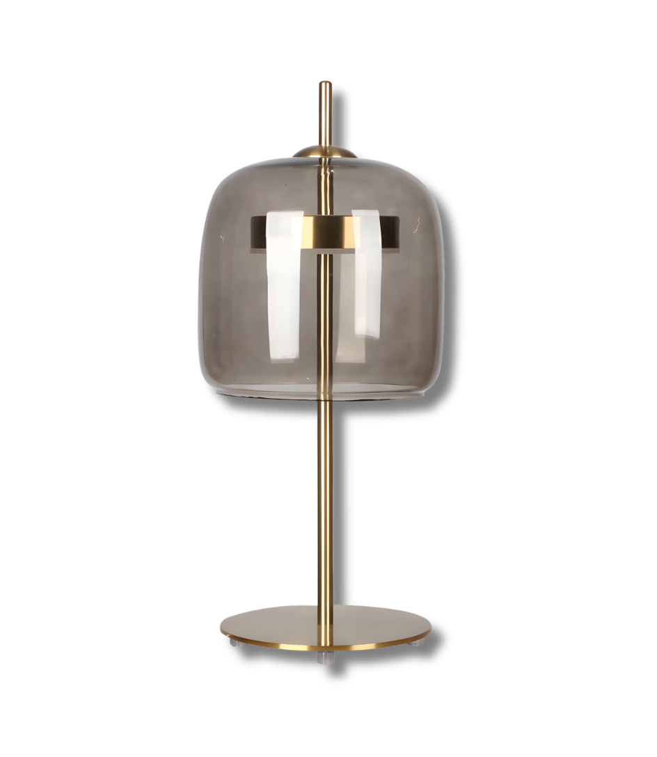 Ethereal Dusk Smoked Glass Table Lamp