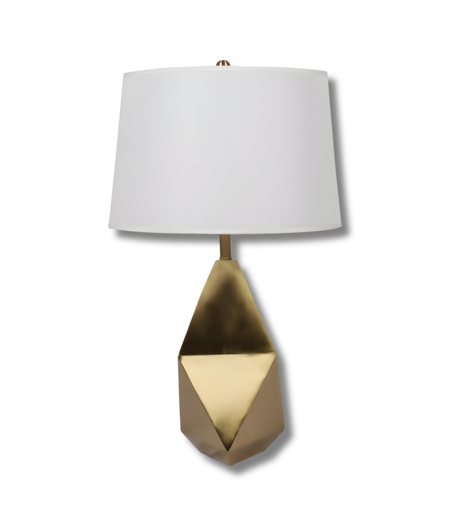 Gilded Prism Sculptural Table Lamp