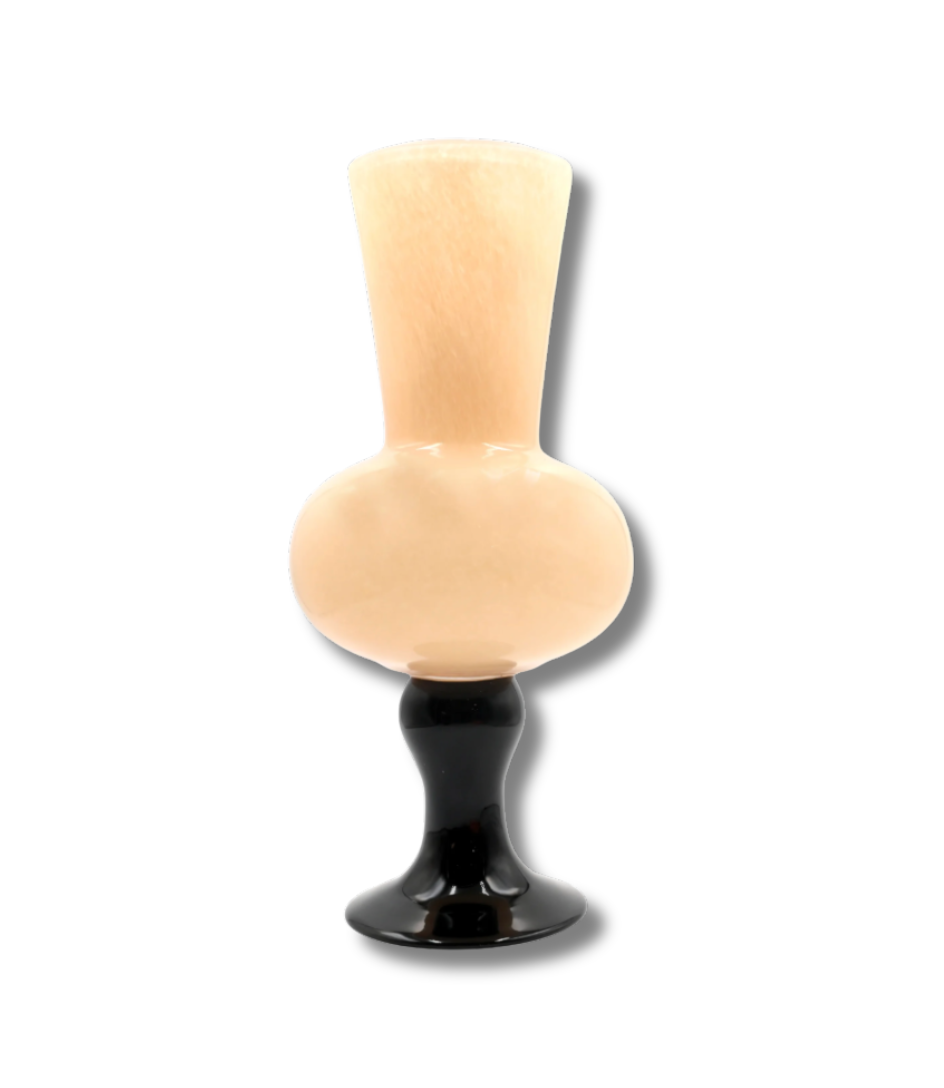 Amber Moonstone Pedestal Glass Vase