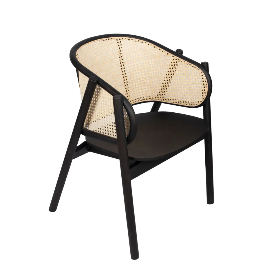 Mid-Century Silhouette Rattan Tub Chair