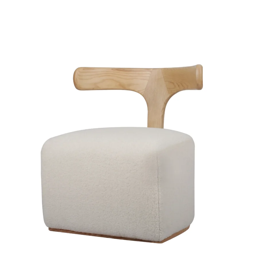 Nordic Bouclé T-Back Lounge Chair