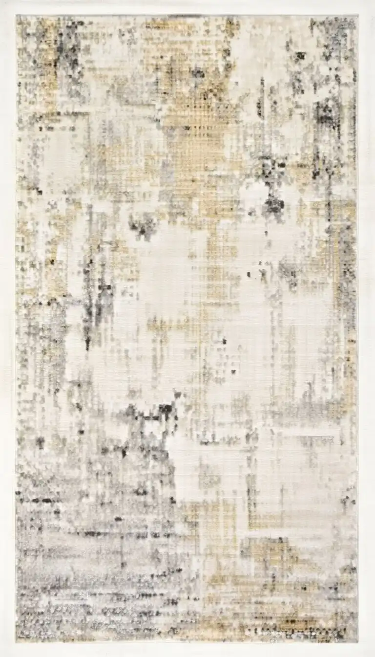 White Feather Abstract Area Rug