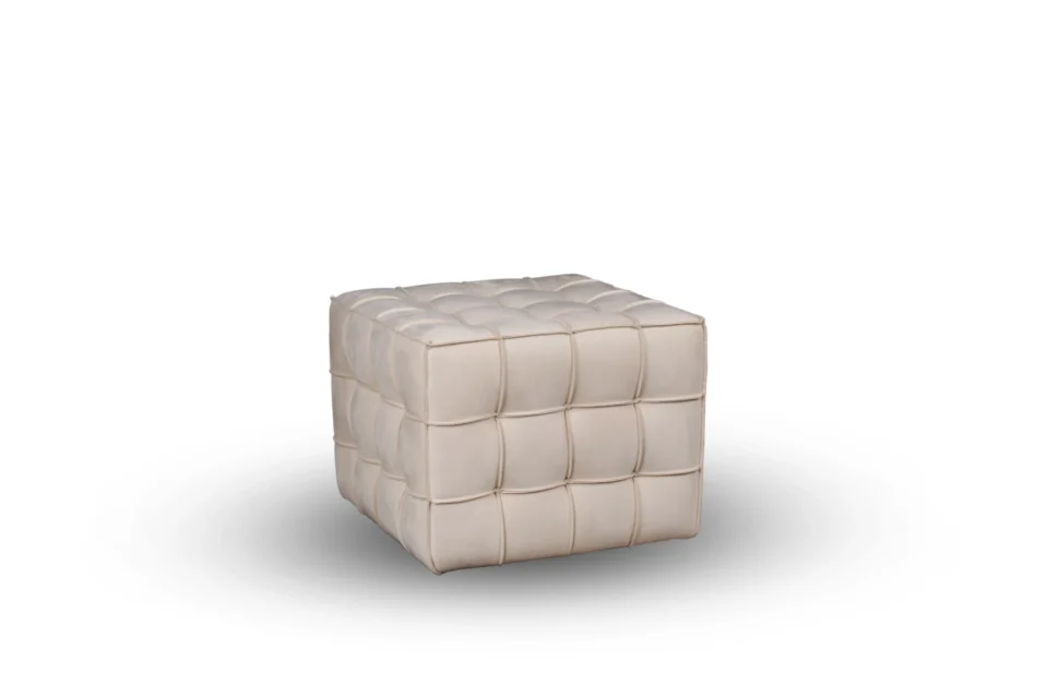 Cloud-Stitch Microfiber Luxe Pouf