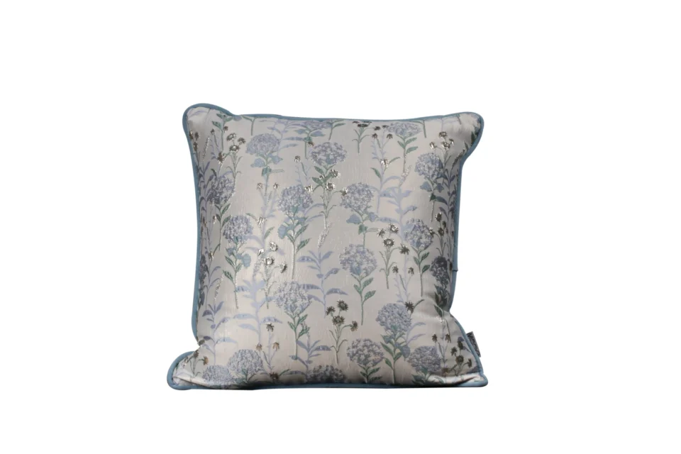 Blue Dandelion Jacquard Square Pillow