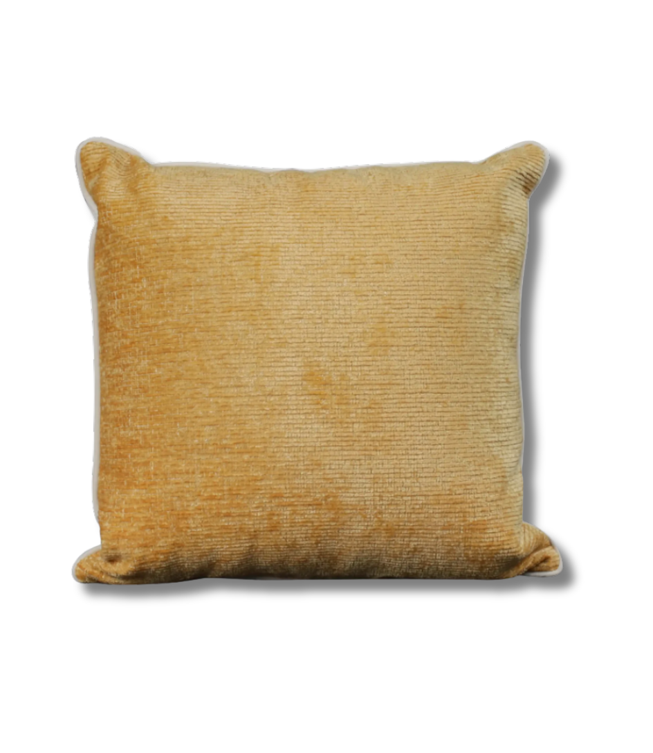 Yellow Chenille Texture Square Pillow