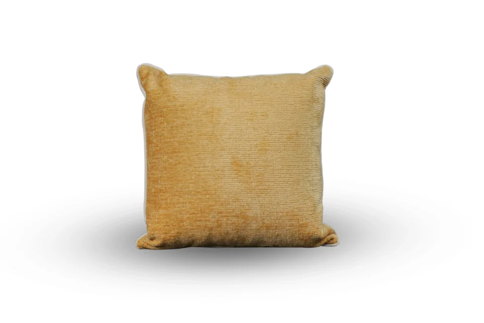 Yellow Chenille Texture Square Pillow