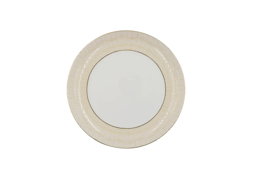 Bone china wide flat plate